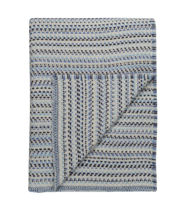 Plaid Pure Laine Juli Bleu 150 X 200 cm