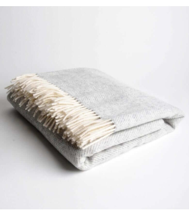 Plaid Mérinos Chevrons Gris