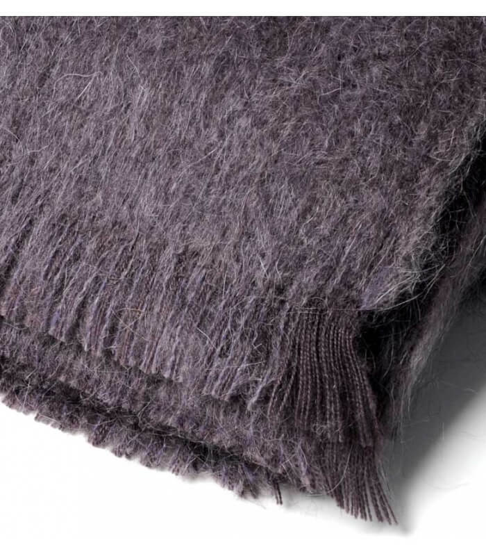 Plaid mohair prune luxe 140 x 180 cm Plaid Addict, vente en ligne de