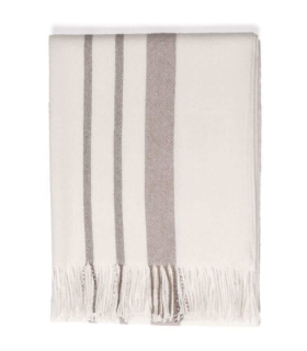 Plaid Altiplano Blanc cassé et chocolat