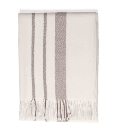 Plaid Altiplano Blanc cassé et chocolat