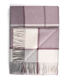 Plaid DESMOND 130x170cm – Mauve Et Beige, Jeté De Lit, Fabrication Chine