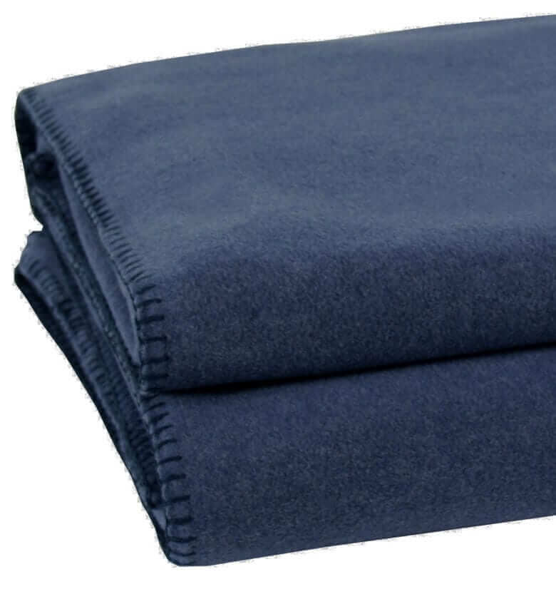 Plaid Polaire Luxe Bleu foncé - en Polaire - tissé en Italie
