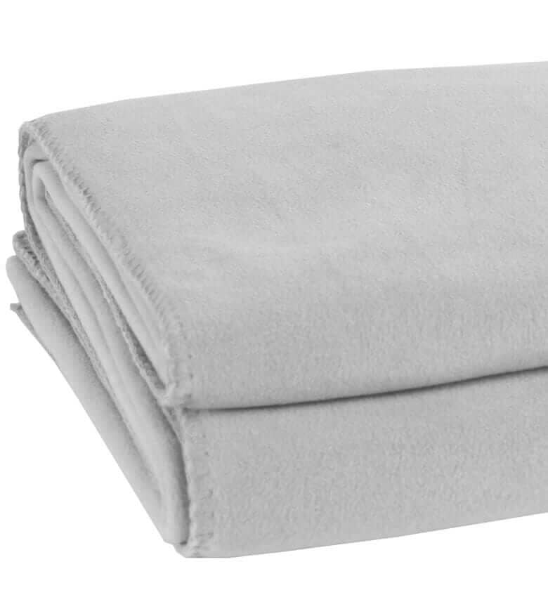 Plaid Polaire Luxe Gris Perle - en Polaire - tissé en Italie