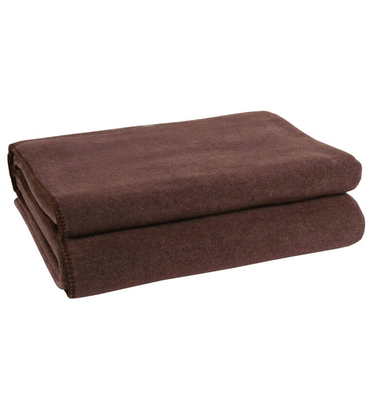 Plaid Polaire marron - détail texture douce pour canapé et chambre