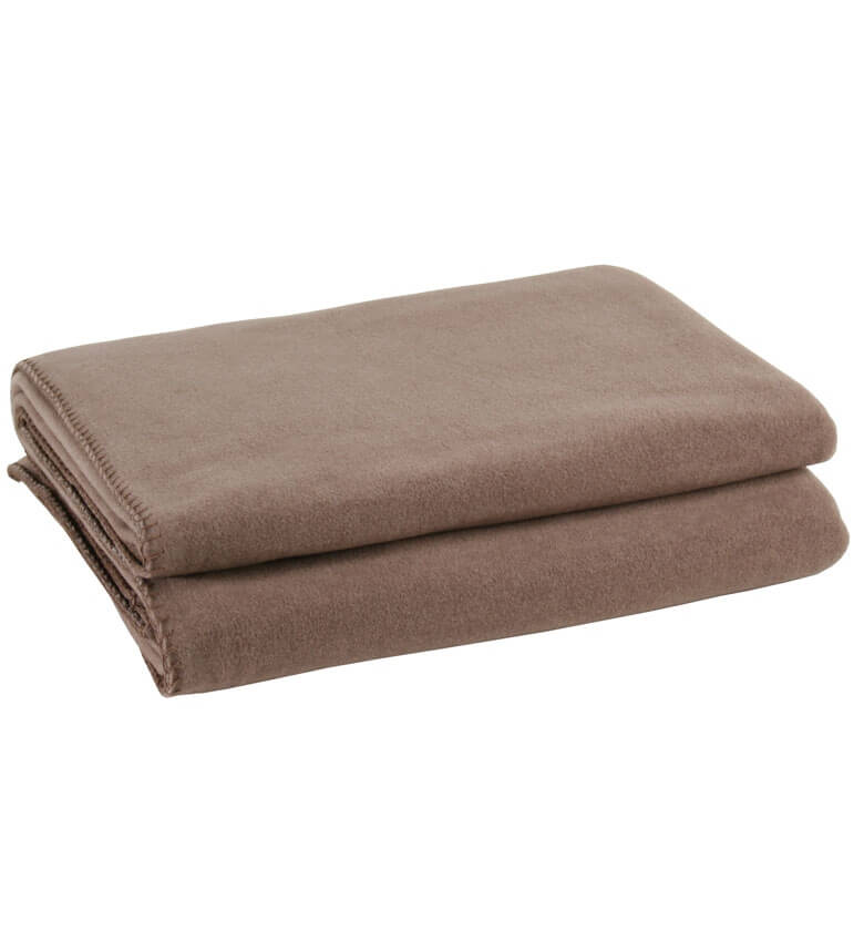 Plaid Polaire Luxe Marron glacé - cadeau déco en Polaire tissé en Italie