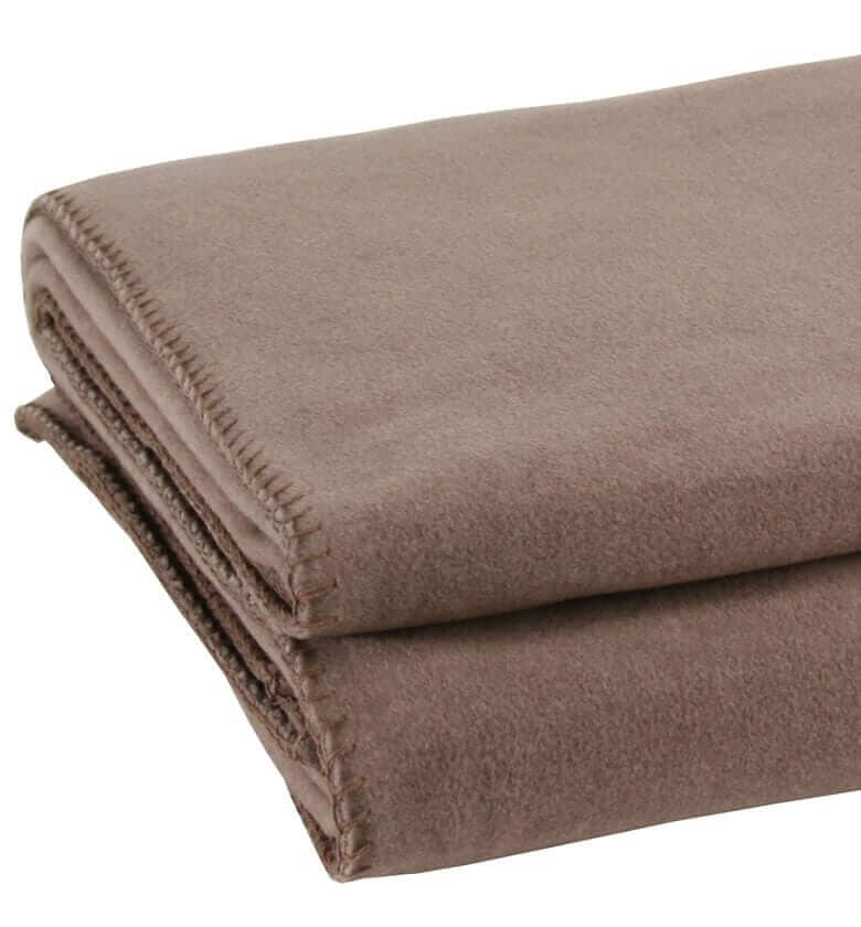 Plaid Polaire Luxe Marron glacé - en Polaire - tissé en Italie