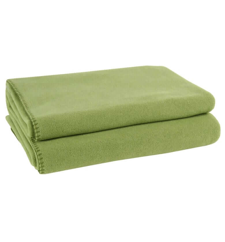 Plaid Polaire Luxe Vert Amande - cadeau déco en Polaire tissé en Italie