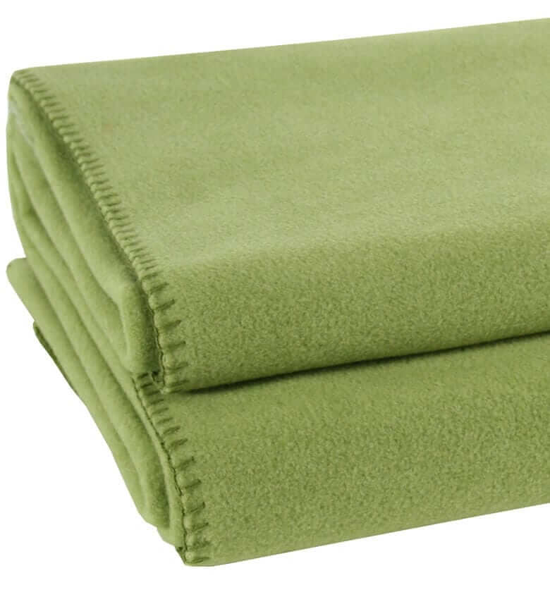 Plaid Polaire Luxe Vert Amande - en Polaire - tissé en Italie