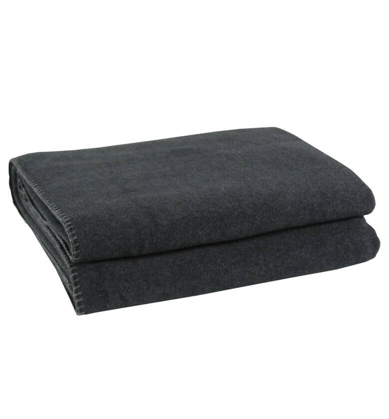 Plaid Polaire anthracite - détail texture douce pour canapé et chambre