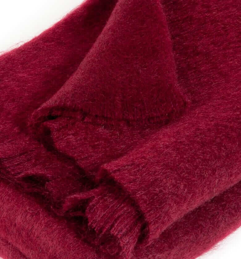 Plaid Mohair Bordeaux Vintage Luxe - en Mohair - tissé en Angleterre