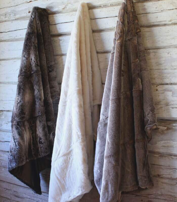 Plaid Fausse Fourrure LUXE Gris 130 x 180 cm, Plaid Addict, ambiance cocooning