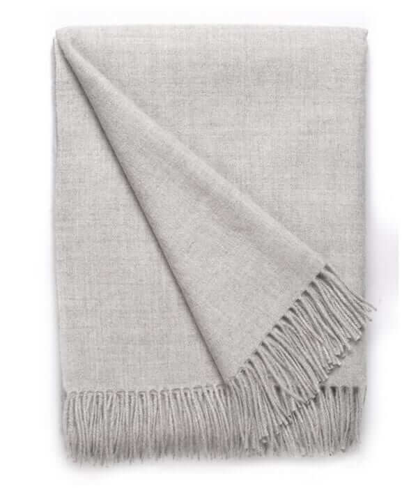 Plaid Laine Alpaga Luxe Gris Clair