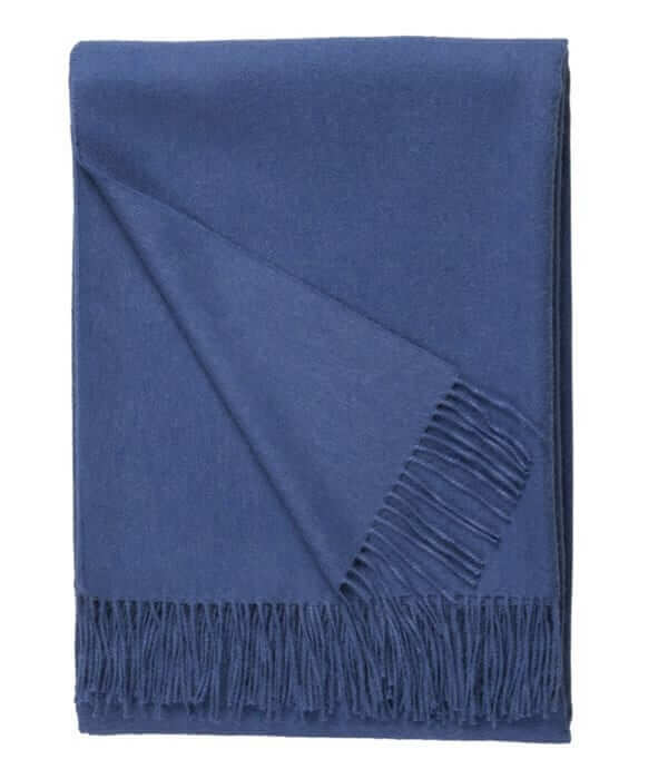 Plaid Laine Alpaga Luxe Bleu foncé