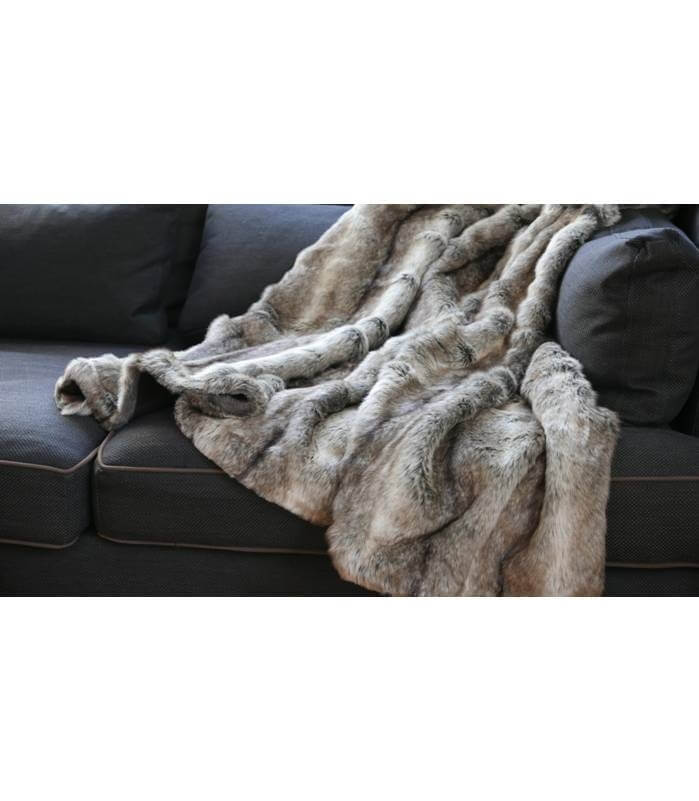 Plaid Fausse Fourrure Gris - plaid haut de gamme idéal cadeau