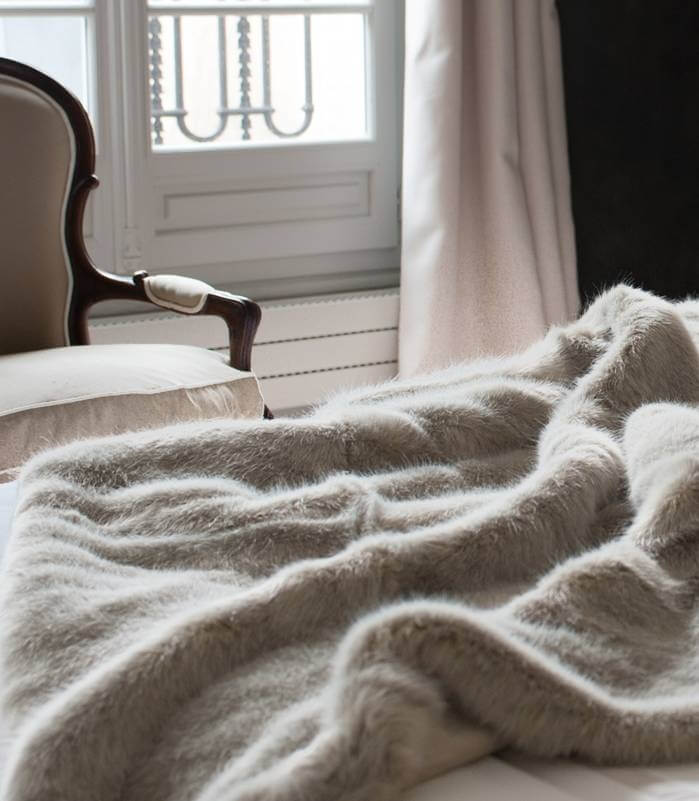 Couvre-lit Fausse Fourrure Luxe Persan - en Fausse Fourrure - haut de gamme