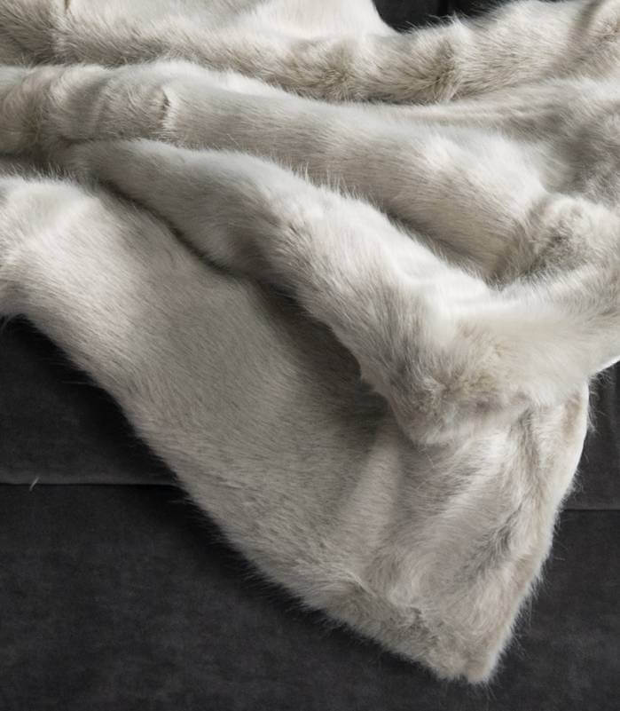 Plaid Fausse Fourrure - détail texture douce pour couvre-lit et chambre