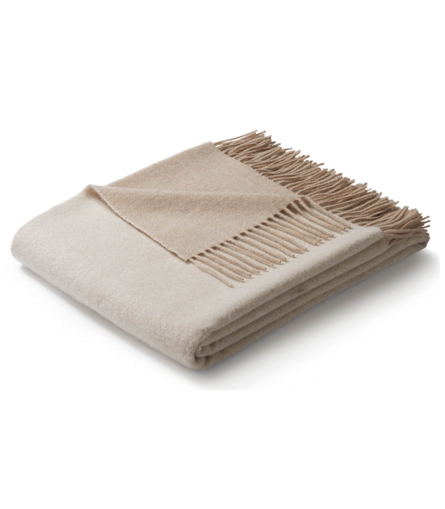 Plaid Pure Laine Douce Reversible Beige et Crème 130 x 170 cm - Collection VENICE, Plaid Addict, gros plan sur la matière