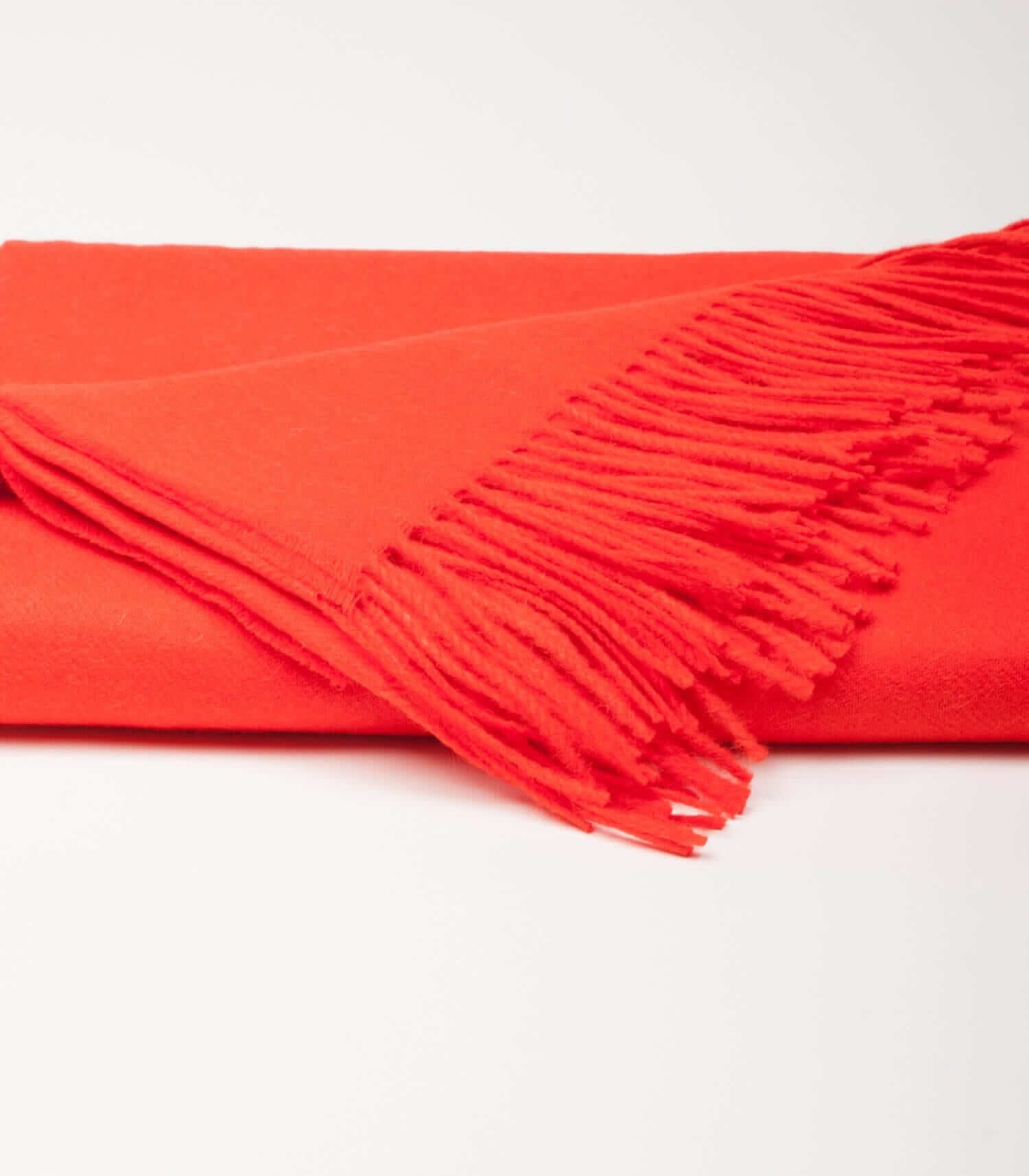 Plaid Laine Alpaga Luxe Paola Orange, Casa Paola, tissé en Pérou