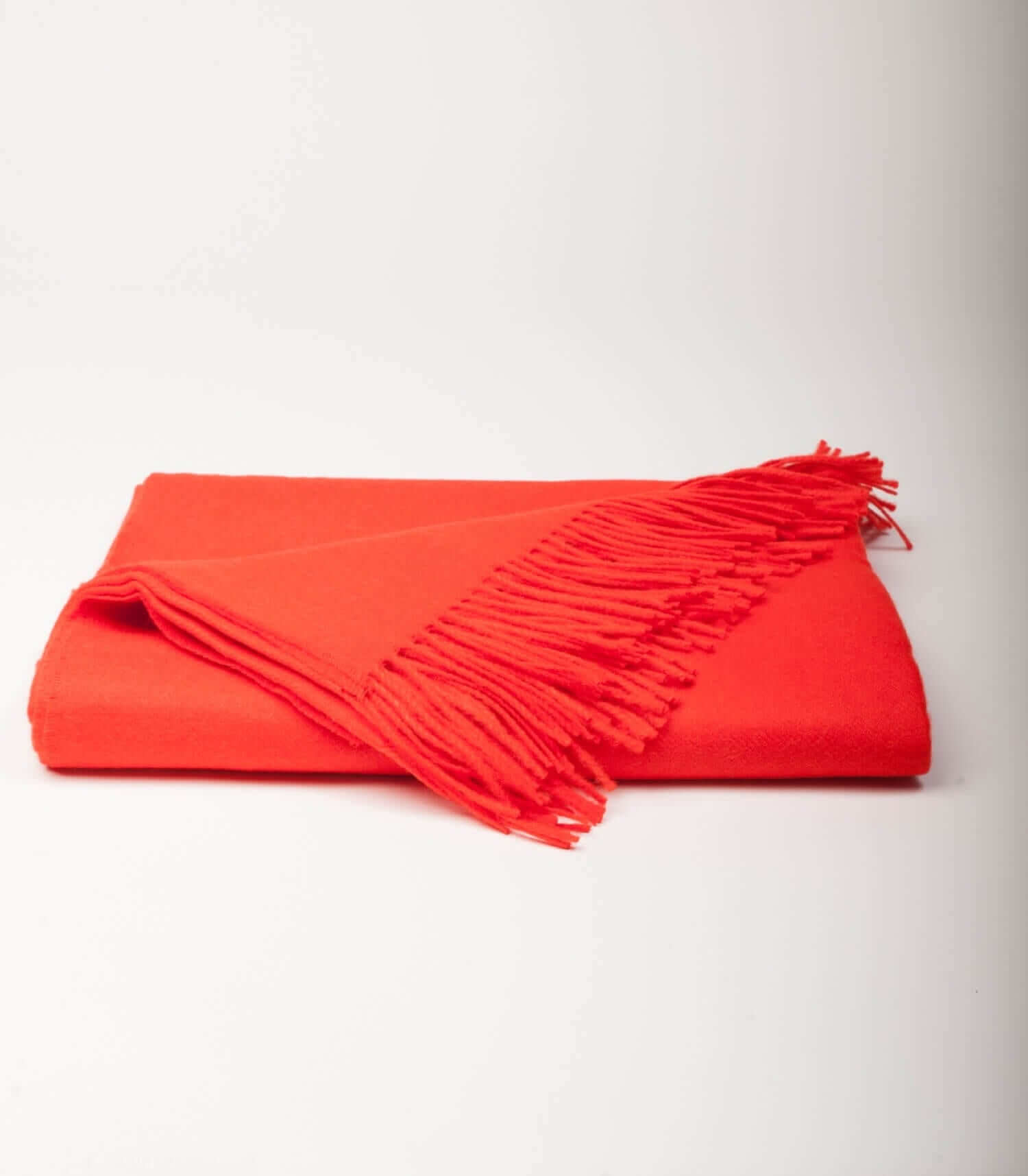 Plaid Laine Alpaga Luxe Paola Orange, Casa Paola, gros plan sur la matière