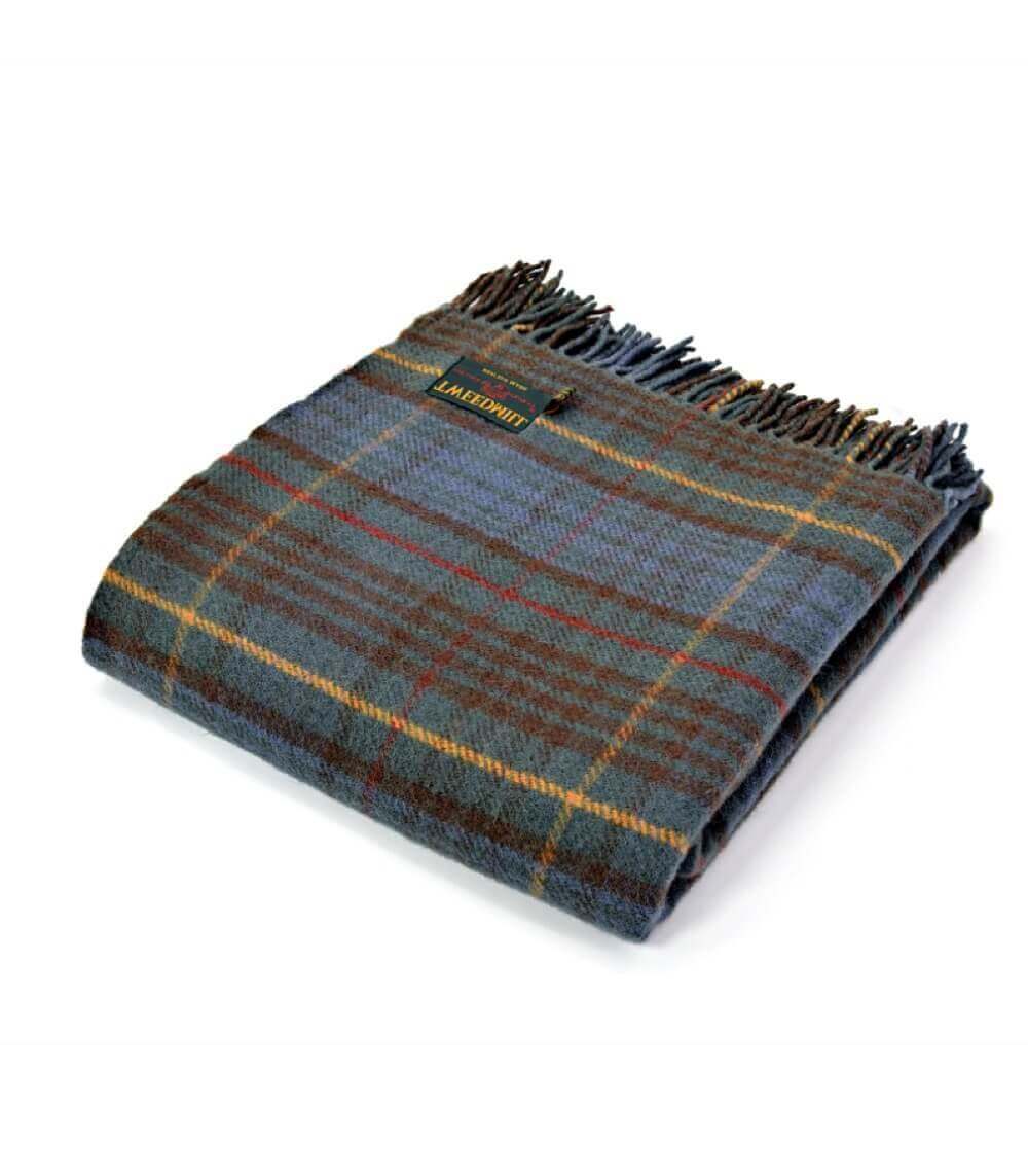 Plaid Pure Laine Écossais Antique Hunting Stewart 150 x 183 cm, The Mill, gros plan sur la matière