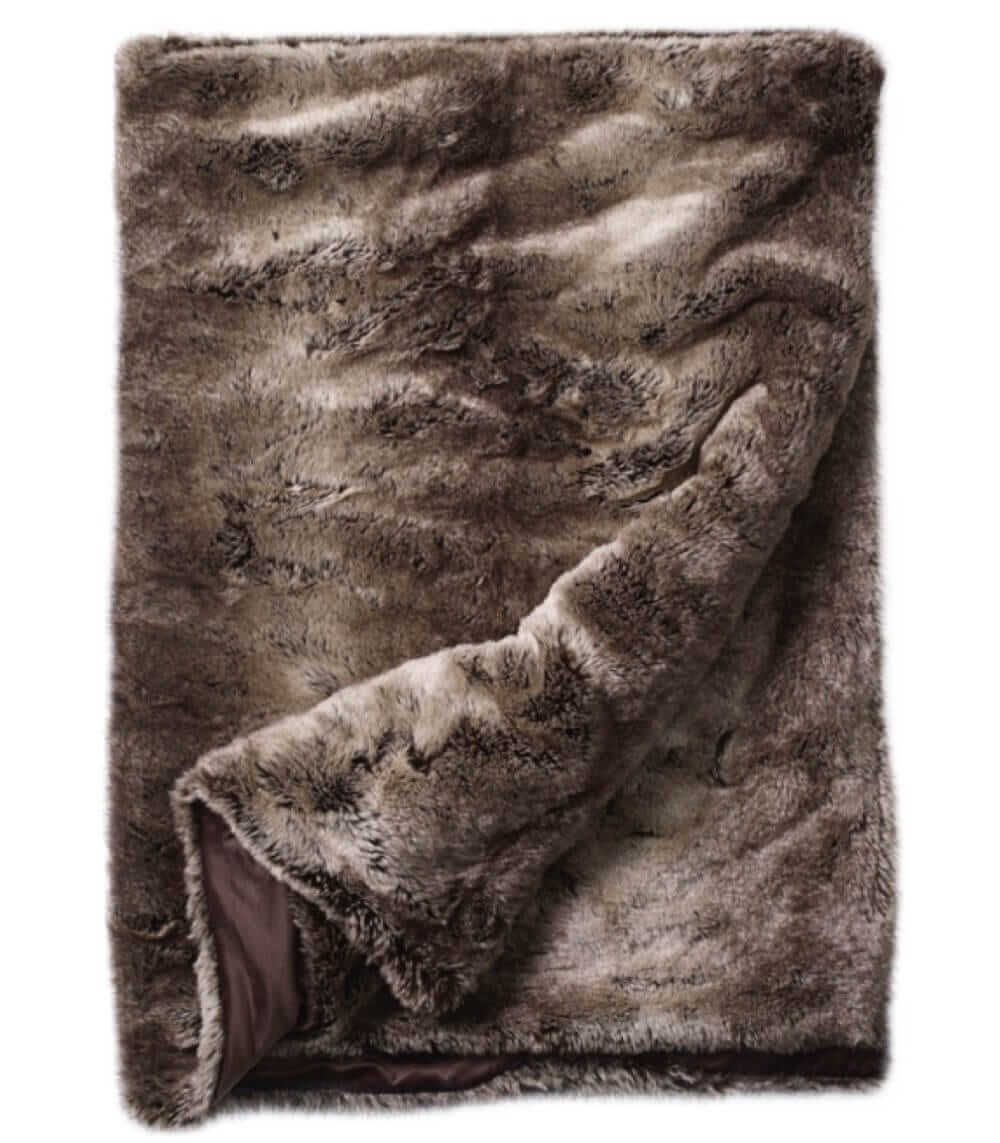 Couvre-lit Fausse Fourrure LUXE Ours brun 240 x 260 cm, Plaid Addict, confort haut de gamme