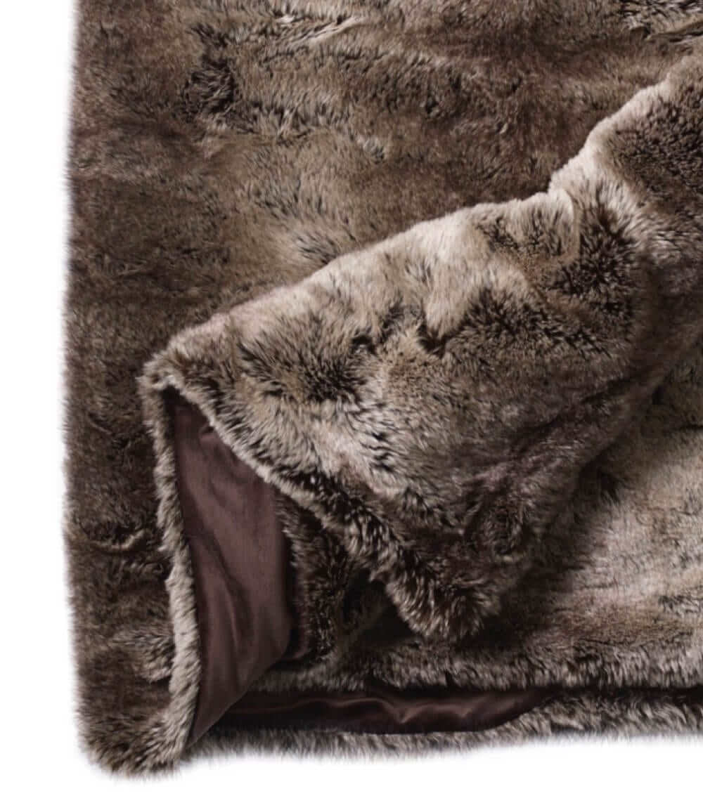 Plaid Fausse Fourrure LUXE Ours brun 130 x 180 cm, Plaid Addict, confort haut de gamme