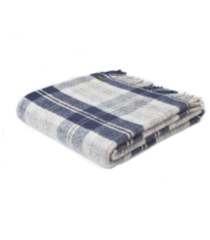Plaid Pure Laine Écossais Bannockbane 150 x 183 cm, The Mill, gros plan sur la matière