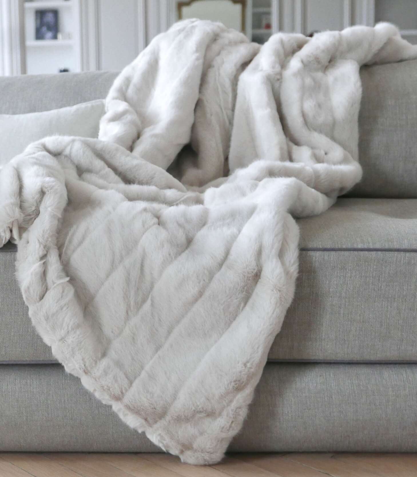 Plaid Fausse Fourrure Blanc Ivoire 130 x 170 cm, Plaid Addict