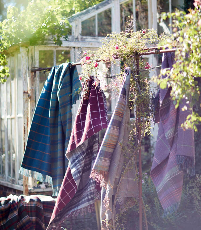 Plaid Laine Écossais Réversible Luxe Vert - confort et douceur en Pure Laine