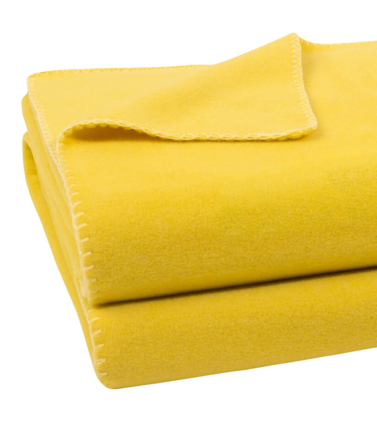 Plaid Polaire Luxe Jaune 110 x 160 cm, Zoeppritz, tissé en Italie