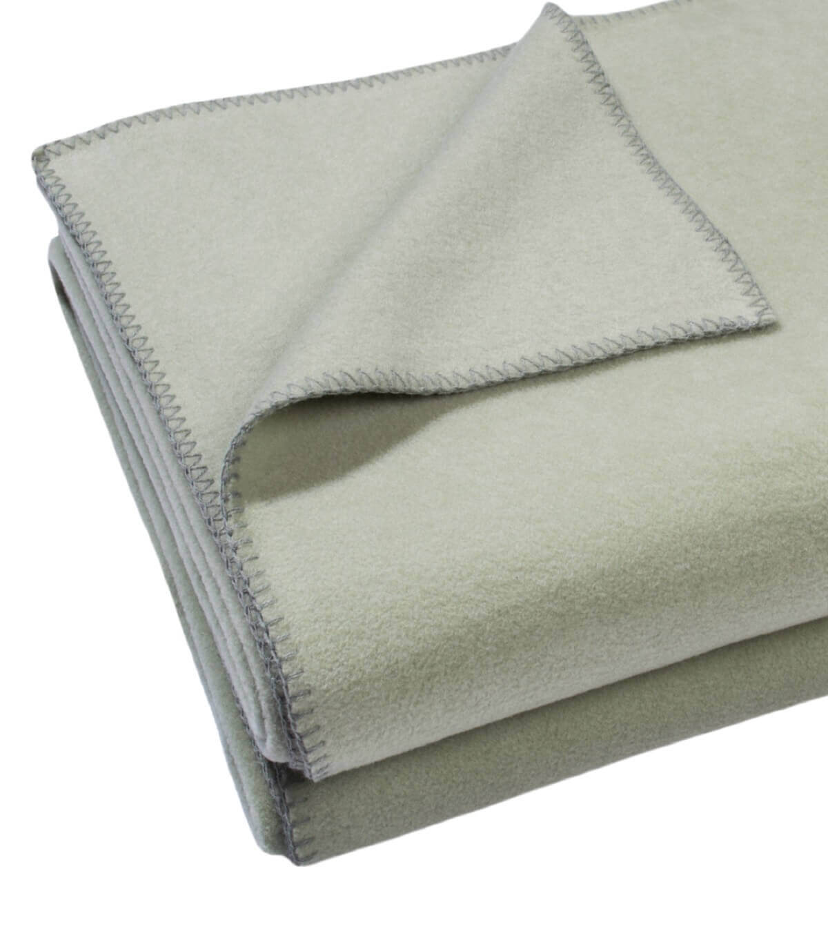 Plaid Polaire Luxe Vert d'eau 110 x 160 cm, Zoeppritz, tissé en Italie