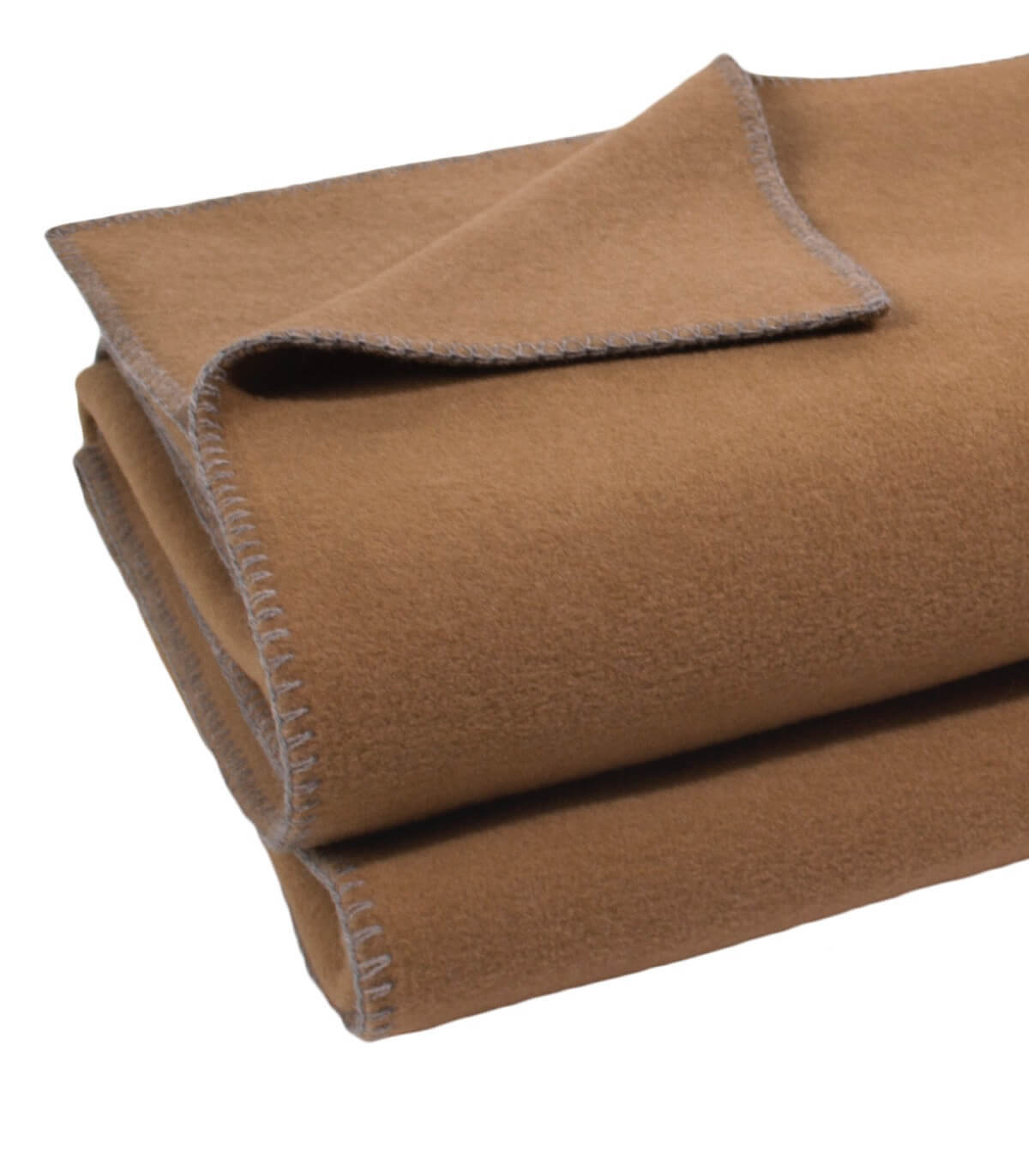 Plaid Polaire Luxe Camel 110 x 160 cm, Zoeppritz, tissé en Italie