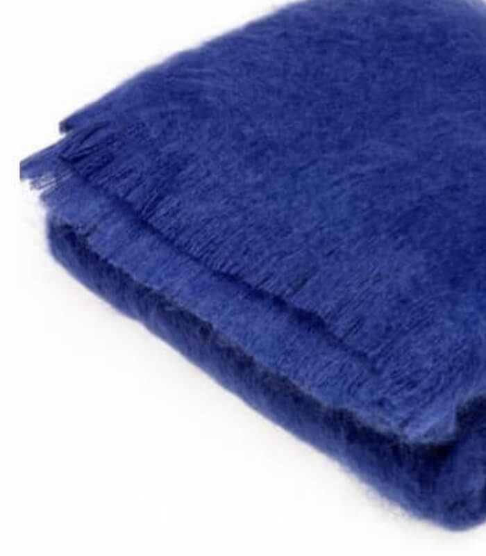 Plaid Mohair Bleu Nuit Luxe 140 x 180 cm, Plaid Addict