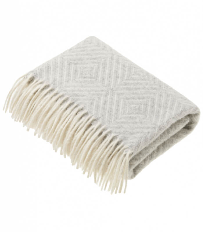 Couverture Bébé Mérinos Gris 75 x 125 cm, Plaid Addict, gros plan sur la matière