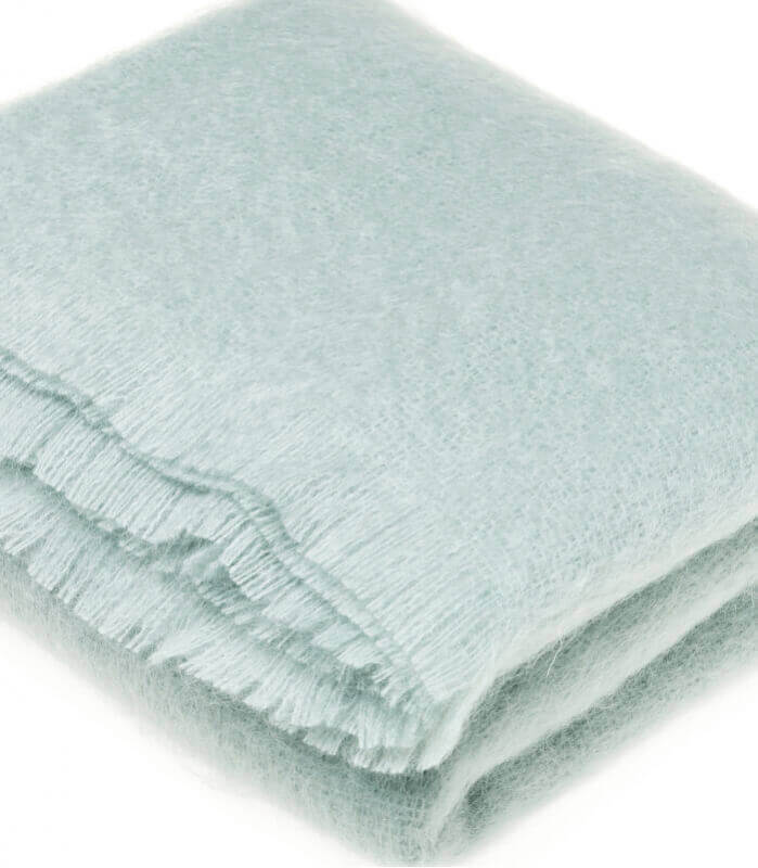 Plaid Mohair Vert d'Eau Luxe 140 x 180 cm, B at Home, confort haut de gamme