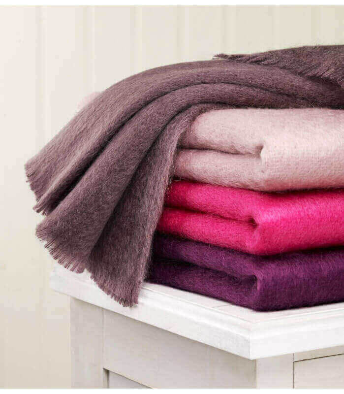 Plaid Mohair Rose Luxe 140 x 180 cm, B at Home, confort haut de gamme