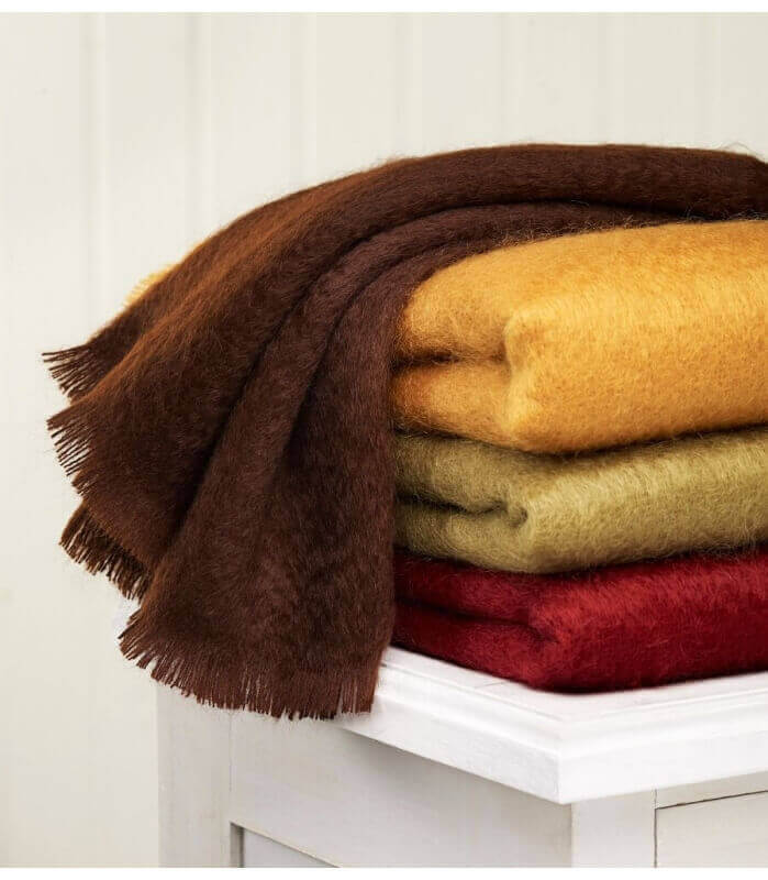 Plaid Mohair Bordeaux Vintage Luxe - confort et douceur en Mohair