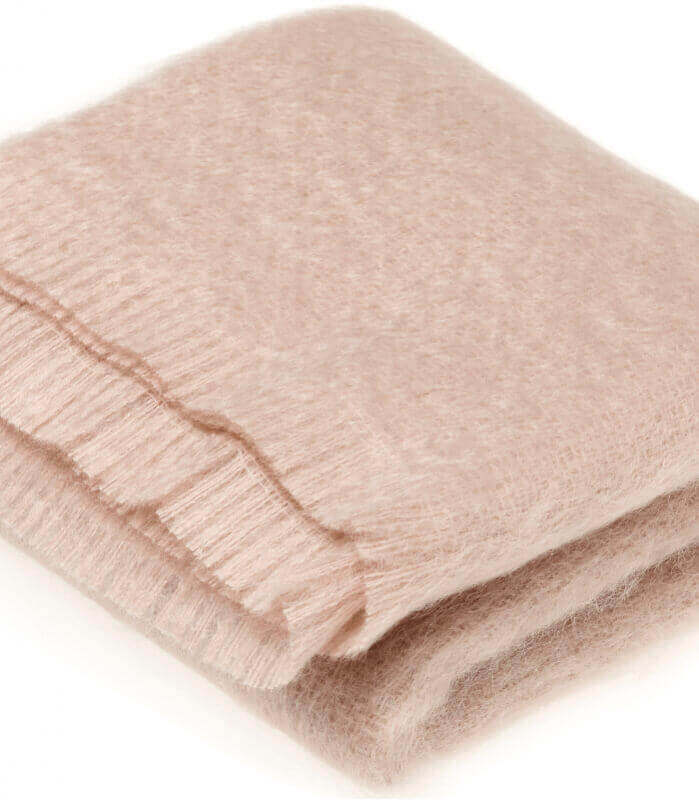 Plaid Mohair Beige Luxe - en Mohair - tissé en Angleterre