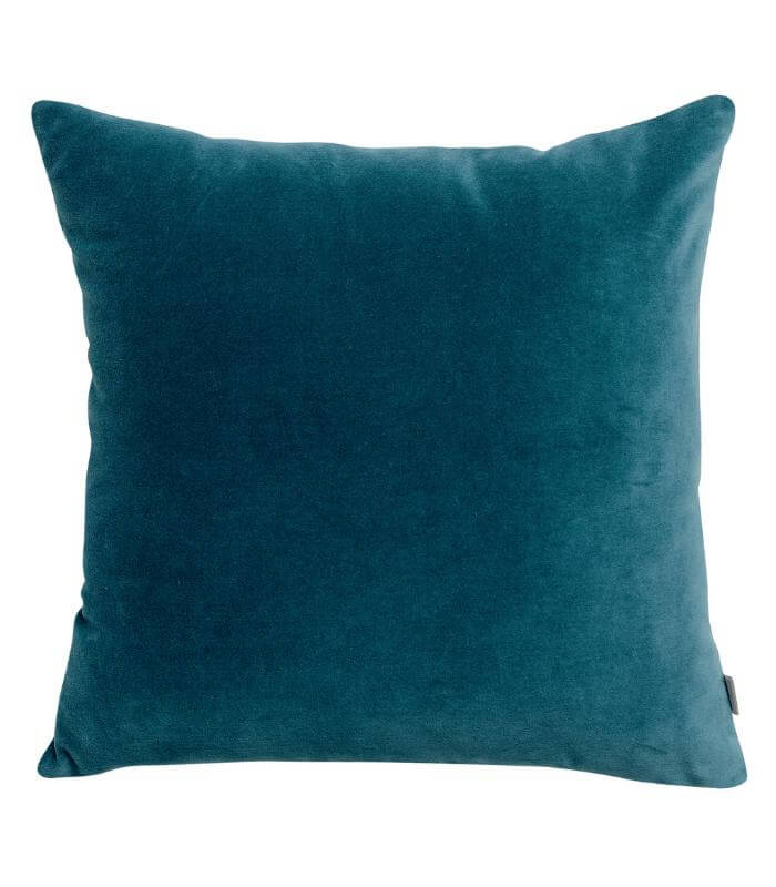 Coussin en Velours ELISE Bleu Riviera, Vivaraise