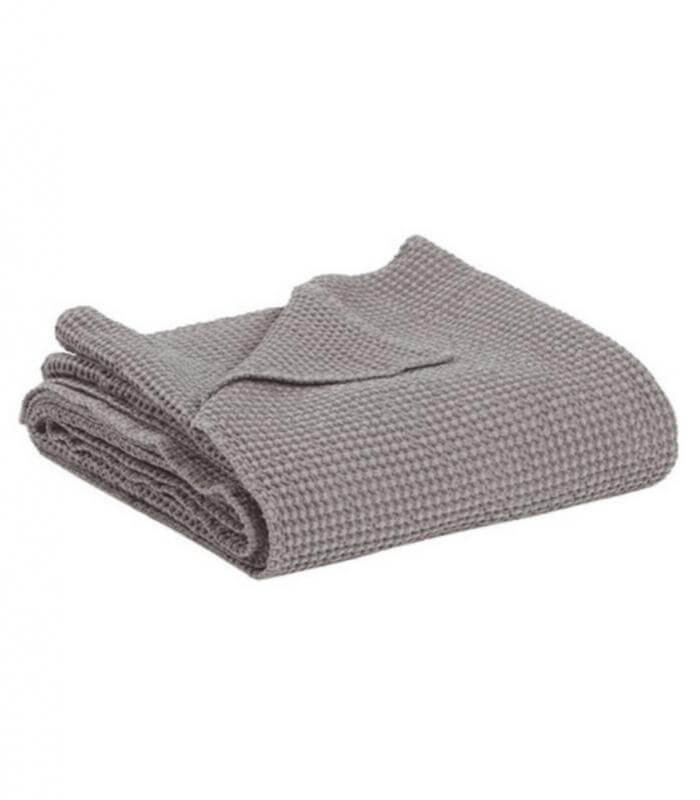 Jeté de canapé/Couvre-lit 100% coton MAIA Gris Orage, Vivaraise, gros plan sur la matière