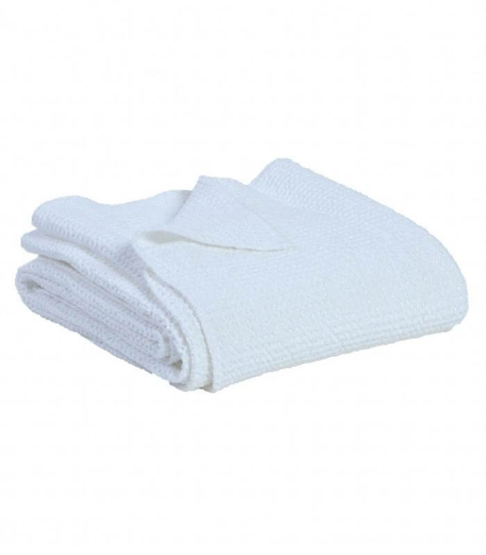 Plaid coton blanc - détail texture douce pour couvre-lit et chambre