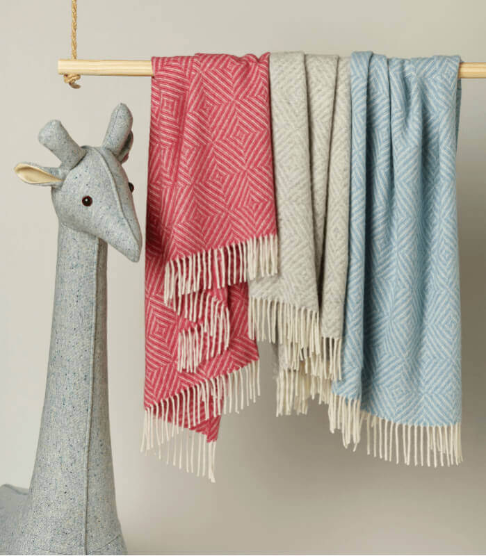 Couverture Bébé Mérinos Gris 75 x 125 cm, Plaid Addict, confort haut de gamme