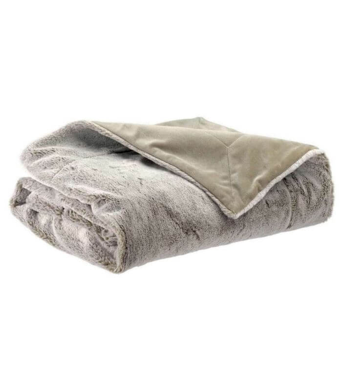 Plaid Fausse Fourrure Naturel Beige 130 x 160 cm, Plaid Addict, gros plan sur la matière