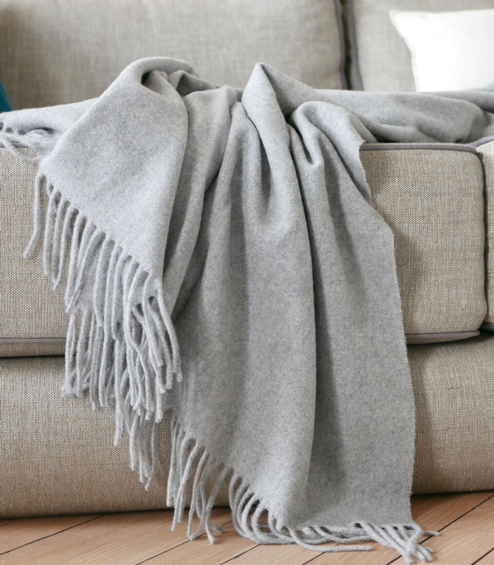 Plaid 100% Cachemire Gris 140 x 210 cm, Plaid Addict