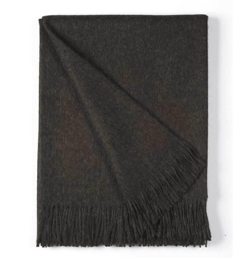 Plaid Laine Alpaga Luxe Paola Gris anthracite - en Alpaga - tissé en Pérou