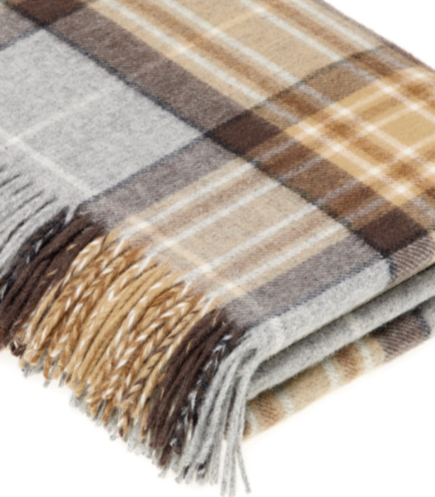 Plaid Laine Mérinos Écossais Mc Kellar - 140 x 185 cm, B at Home, gros plan sur la matière