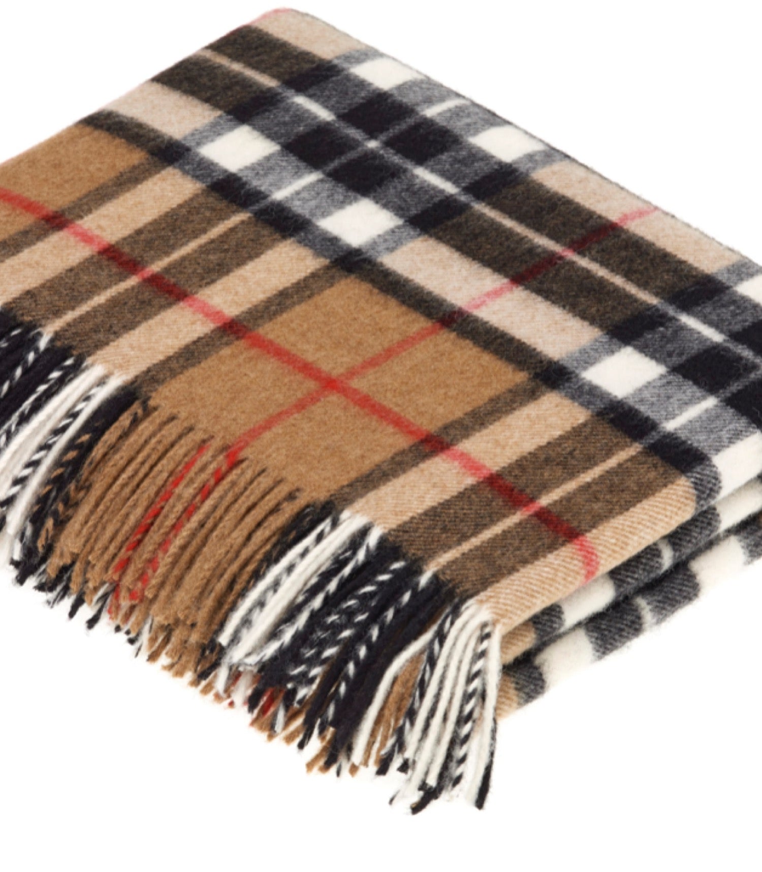 Plaid Mérinos Écossais Camel Thomson - en mérinos - tissé en Angleterre