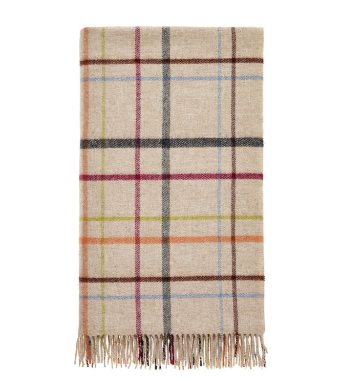 Plaid Laine Mérinos Color Code Beige - cadeau déco en Laine Mérinos tissé en une très belle laine mérinos