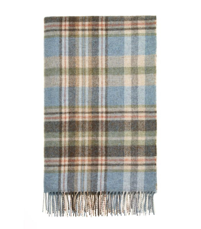 Plaid Pure Laine Écossais Bleu Glen, B at Home, confort haut de gamme